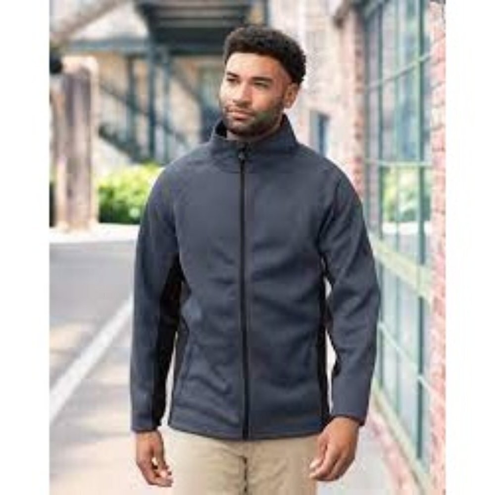 Spyder Men Constant Full Zip Sweater Embroidered Chest Logo High Neck Blue Large